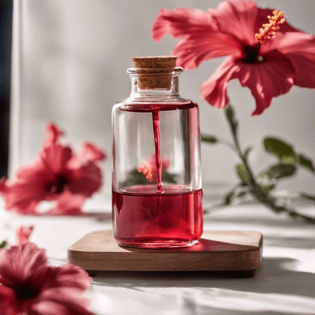 photo illustratrice de l'huile d'hibiscus vierge